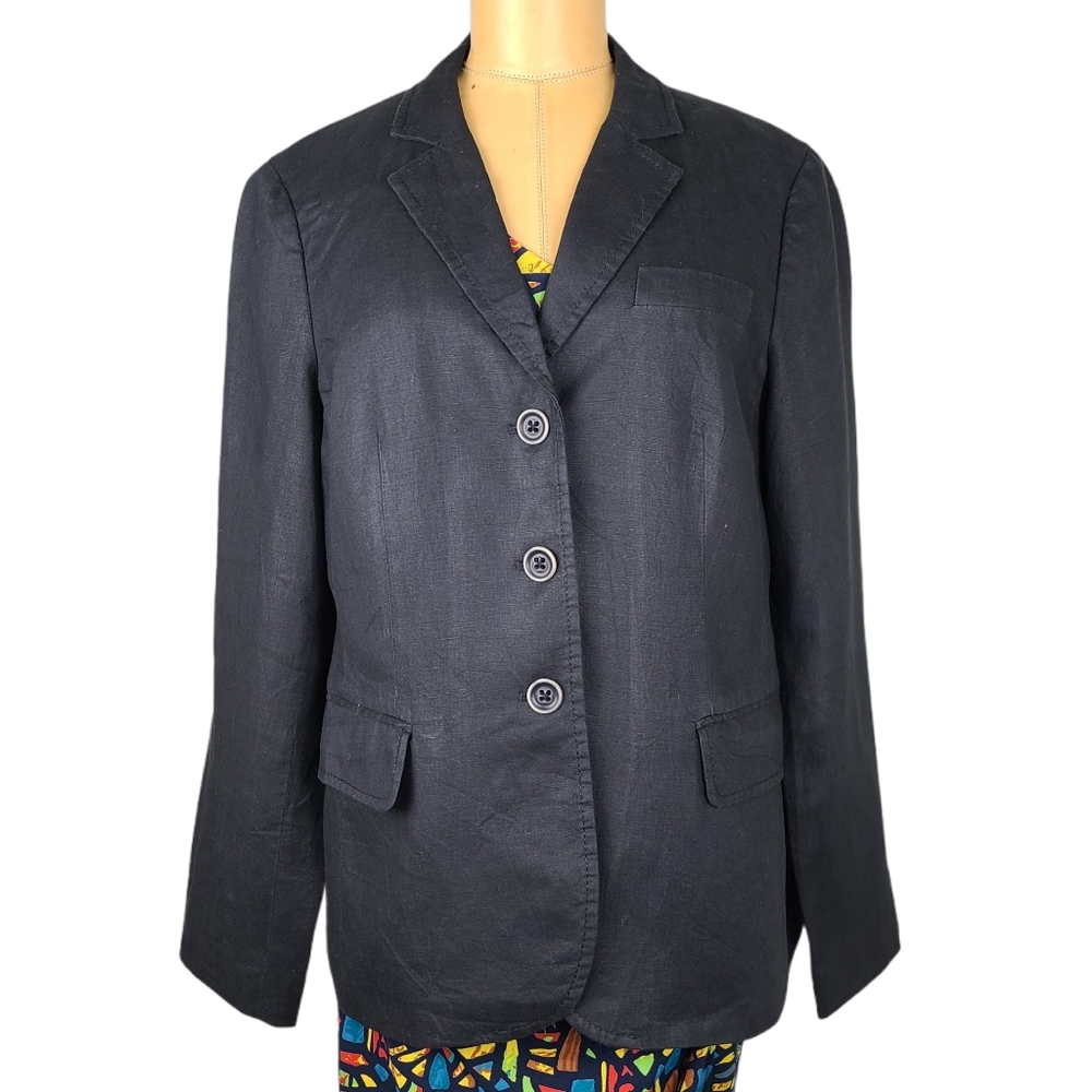 Marc O'Polo Black Linen Blazer.